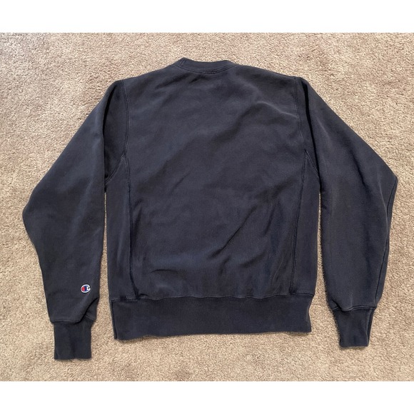 Champion Reverse Weave Sweater Mens Size Small Big‎ Spellout Blue - Picture 6 of 7